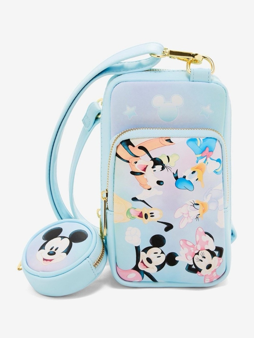 Boxlunch Loungefly Pastel Disney Mickey and Friends Crossbody Bag with Coin
